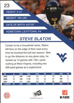 2008 Press Pass SE #23 Steve Slaton Back