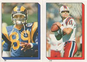1986 Topps Stickers #98 / 248 Ron Brown / Tony Eason Front