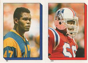 1986 Topps Stickers #99 / 249 LeRoy Irvin / Andre Tippett Front