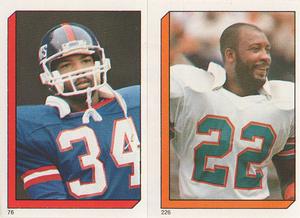 1986 Topps Stickers #76 / 226 Elvis Patterson / Tony Nathan Front