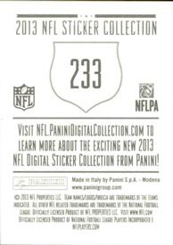 2013 Panini Stickers #233 DeMarcus Ware Back