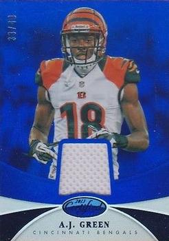 2013 Panini Certified - Mirror Blue Materials #2 A.J. Green Front