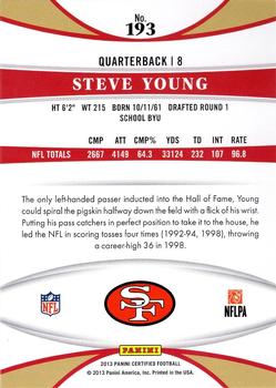 2013 Panini Certified - Platinum Red #193 Steve Young Back