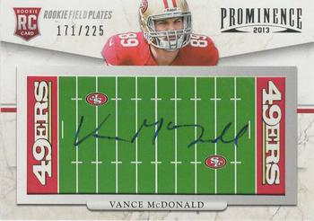2013 Panini Prominence - Rookie NFL Field Autographs #197 Vance McDonald Front