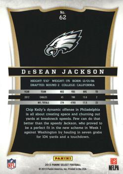 2013 Panini Select #62 DeSean Jackson Back
