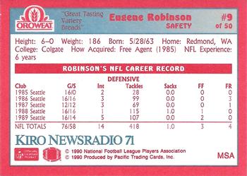 1990 Pacific Oroweat Seattle Seahawks #9 Eugene Robinson Back