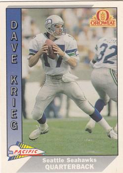 1991 Pacific Oroweat Seattle Seahawks #20 Dave Krieg Front