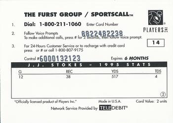 1996 Sportscall Phone Cards #14 J.J. Stokes Back