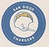 1970 Chiquita Team Logo Stickers #NNO San Diego Chargers Front