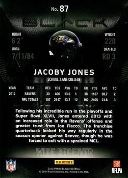 2013 Panini Black #87 Jacoby Jones Back