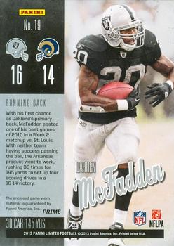 2013 Panini Limited - Game Day Materials Prime #19 Darren McFadden Back