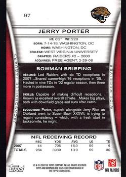 2008 Bowman #97 Jerry Porter Back