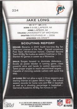 2008 Bowman #224 Jake Long Back