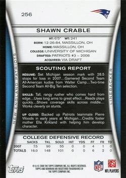 2008 Bowman #256 Shawn Crable Back