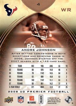 2008 Upper Deck Premier #4 Andre Johnson Back