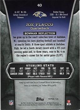 2013 Bowman Sterling - Gold Refractors #40 Joe Flacco Back