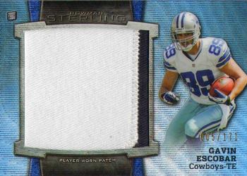 2013 Bowman Sterling - Jumbo Rookie Patches Blue Refractors #BSJRP-GE Gavin Escobar Front