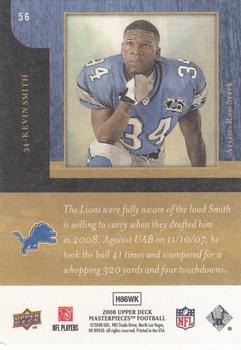 2008 Upper Deck Masterpieces #56 Kevin Smith Back