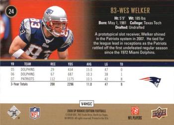 2008 SP Rookie Edition #24 Wes Welker Back