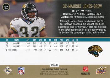 2008 SP Rookie Edition #32 Maurice Jones-Drew Back