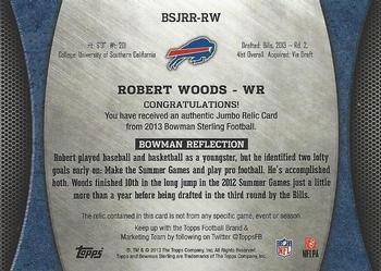 2013 Bowman Sterling - Jumbo Rookie Relics #BSJRR-RW Robert Woods Back