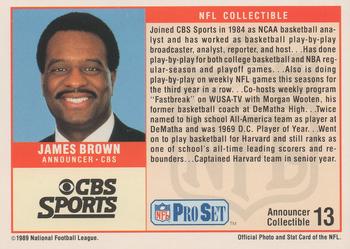 1989 Pro Set - Announcer Collectibles #13 James Brown Back