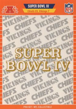 1989 Pro Set - Super Bowl NFL Collectibles #IV Super Bowl IV Front