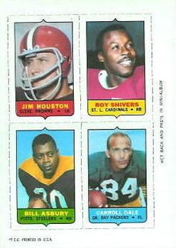 1969 Topps - Four-in-One #NNO Jim Houston / Roy Shivers / Carroll Dale / Bill Asbury Front
