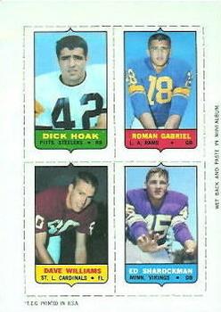 1969 Topps - Four-in-One #NNO Dick Hoak / Roman Gabriel / Dave Williams / Ed Sharockman Front