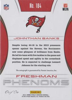 2013 Panini Totally Certified - Totally Black #184 Johnthan Banks Back
