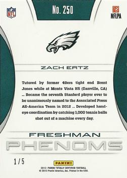2013 Panini Totally Certified - Totally Green #250 Zach Ertz Back