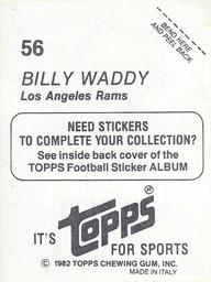 1982 Topps Stickers #56 Billy Waddy Back