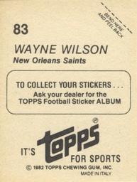 1982 Topps Stickers #83 Wayne Wilson Back