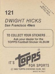 1982 Topps Stickers #121 Dwight Hicks Back