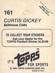 1982 Topps Stickers #161 Curtis Dickey Back