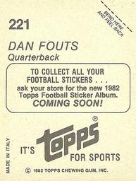 1982 Topps Stickers #221 Dan Fouts Back