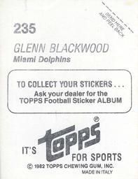 1982 Topps Stickers #235 Glenn Blackwood Back