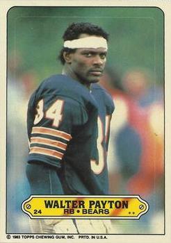 1983 Topps - Stickers #24 Walter Payton Front