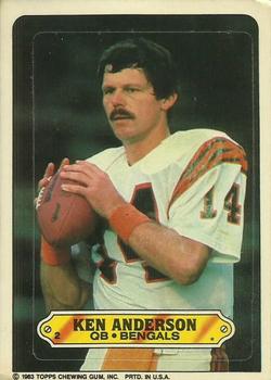 1983 Topps - Stickers #2 Ken Anderson Front