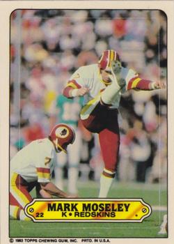 1983 Topps - Stickers #22 Mark Moseley Front