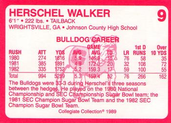 1989 Collegiate Collection Georgia Bulldogs (200) #9 Herschel Walker Back