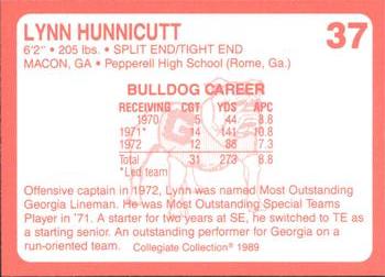 1989 Collegiate Collection Georgia Bulldogs (200) #37 Lynn Hunnicutt Back