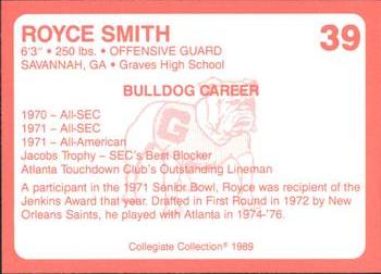 1989 Collegiate Collection Georgia Bulldogs (200) #39 Royce Smith Back