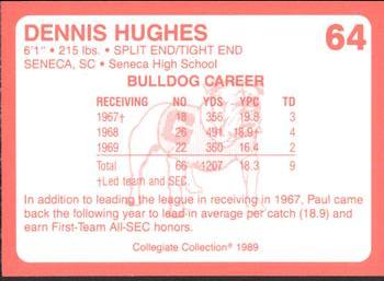 1989 Collegiate Collection Georgia Bulldogs (200) #64 Dennis Hughes Back