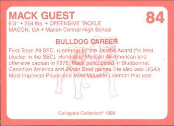 1989 Collegiate Collection Georgia Bulldogs (200) #84 Mack Guest Back