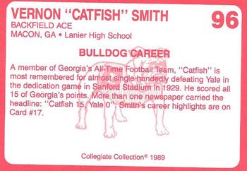 1989 Collegiate Collection Georgia Bulldogs (200) #96 Vernon Smith Back
