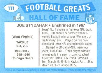 1988 Swell Greats #111 Joe Stydahar Back