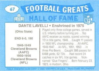 1988 Swell Greats #67 Dante Lavelli Back