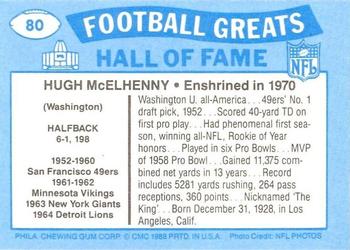 1988 Swell Greats #80 Hugh McElhenny Back