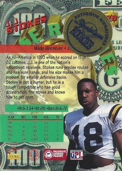 1995 Signature Rookies  - Franchise Rookies Autographs #R8 J.J. Stokes Back